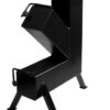 rocket stove taktischer ofen aus stahl in schwarzer farbe